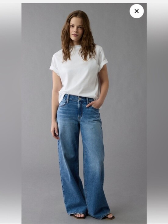 American Eagle Outfitters Denim - American Eagle Strigid Dreamy Drape Ultra Low Rise Wide Leg Jeans Size 16